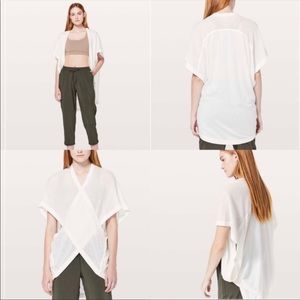 Lululemon Long Weekend wrap open weave sweater